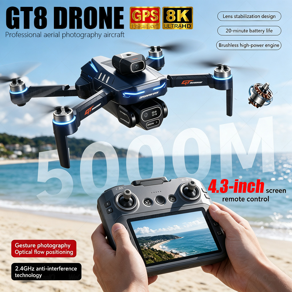 NEW GT8 HD RC 드론 4K 전문가용 듀얼 카메 - Drone Kit Professional 리뷰 및 가격